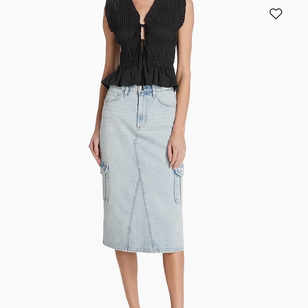 Rails Light Blue Denim Midi Skirt